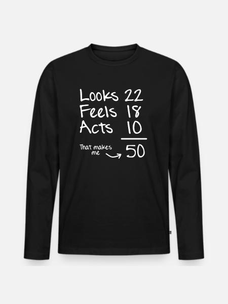 50er Geburtstag Geschenk - Männer Premium Bio Langarmshirt - Schwarz