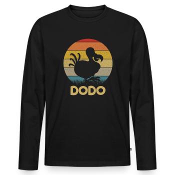 Dodo Retro Sunset Dodo Vogel Silhouette Dodo Vogel - Männer Premium Bio Langarmshirt - Schwarz - Vorne - Nico (187cm)