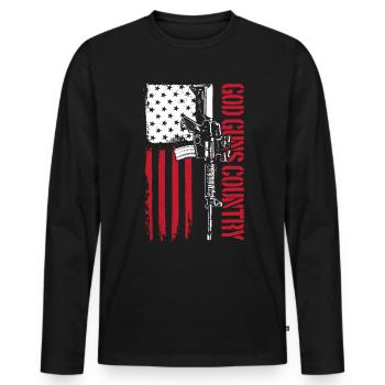 Gott Waffen Land AR15 Waffenrechte 2. �nderung - Männer Premium Bio Langarmshirt - Schwarz - Vorne - Nico (187cm)