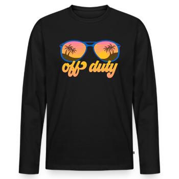 Sonnenbrille Strand Sonnenuntergang Retro Urlaub - Männer Premium Bio Langarmshirt - Schwarz - Vorne - Nico (187cm)