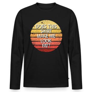 Retro macht dieses Shirt mich fett aus - Männer Premium Bio Langarmshirt - Schwarz - Vorne - Nico (187cm)