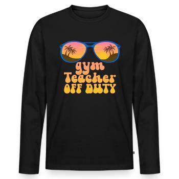 Fitnesslehrer au�erhalb des Dienstes Retro Summer - Männer Premium Bio Langarmshirt - Schwarz - Vorne - Nico (187cm)