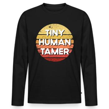 Tiny Human Tamer Retro Sunset Tagesbetreuungslehre - Männer Premium Bio Langarmshirt - Schwarz - Vorne - Nico (187cm)