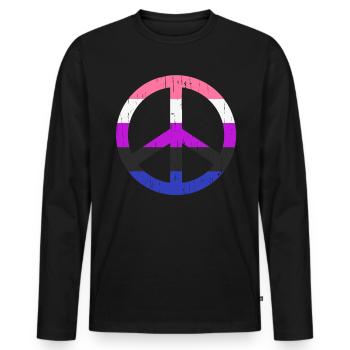 Geschlechtsfl�ssigkeit Flagge Frieden LGBTQ Gender - Männer Premium Bio Langarmshirt - Schwarz - Vorne - Nico (187cm)