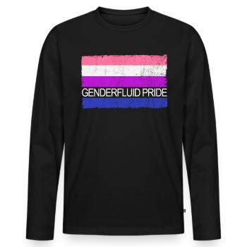 Genderfluid Pride Flag LGBTQ Gender Fluid Flag - Männer Premium Bio Langarmshirt - Schwarz - Vorne - Nico (187cm)