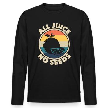 Alle Saft ohne Samen Retro -Vasektomiegeschenk f�r - Männer Premium Bio Langarmshirt - Schwarz - Vorne - Nico (187cm)