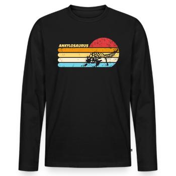Ankylosaurus retro Dinosaurier Ankylosaurus - Männer Premium Bio Langarmshirt - Schwarz - Vorne - Nico (187cm)