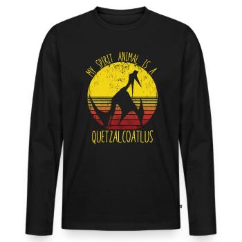 Mein Geisttier ist ein Quetzalcoatlus -Dinosaurier - Männer Premium Bio Langarmshirt - Schwarz - Vorne - Nico (187cm)