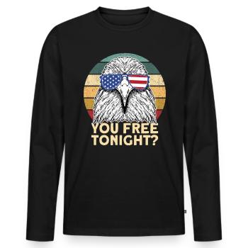 Sie kostenlos freien Eagle 4. Juli Eagle - Männer Premium Bio Langarmshirt - Schwarz - Vorne - Nico (187cm)