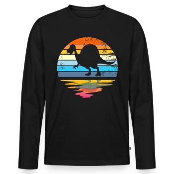 Spinosaurus retro dinosaurliebhaber kinder spinosa - Männer Premium Bio Langarmshirt - Schwarz - Vorne - Nico (187cm)