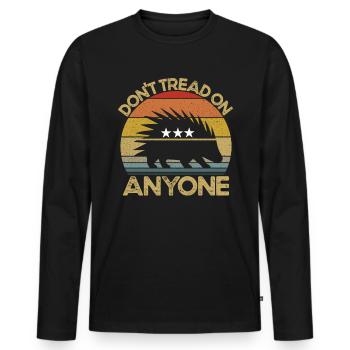 Treten Sie niemandem in Stachelschwein Retro Liber - Männer Premium Bio Langarmshirt - Schwarz - Vorne - Nico (187cm)