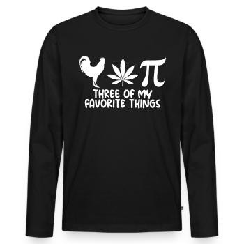Chicken Pot Pi Drei meiner Lieblingssachen pi Tag - Männer Premium Bio Langarmshirt - Schwarz - Vorne - Nico (187cm)