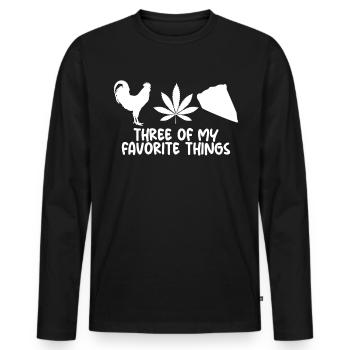 Chicken Pot Pie drei meiner Lieblingssachen Unkrau - Männer Premium Bio Langarmshirt - Schwarz - Vorne - Nico (187cm)