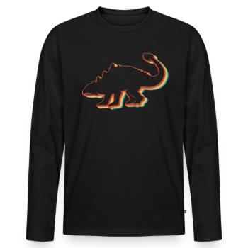 Ankylosaurus Retro Dinosaurier Vintage Ankylosauru - Männer Premium Bio Langarmshirt - Schwarz - Vorne - Nico (187cm)