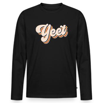 Yeet meme retro yeeted Slang Jungen M�dchen Teenag - Männer Premium Bio Langarmshirt - Schwarz - Vorne - Nico (187cm)