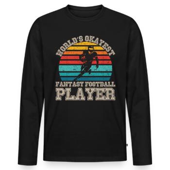Welt ist okayste Fantasy -Fu�ballspieler Fu�ball - Männer Premium Bio Langarmshirt - Schwarz - Vorne - Nico (187cm)