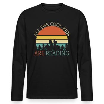 Alle coolen Kinder lesen B�cher �ler - Männer Premium Bio Langarmshirt - Schwarz - Vorne - Nico (187cm)