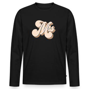 Frau Retro Matching Paar frisch verheiratete verhe - Männer Premium Bio Langarmshirt - Schwarz - Vorne - Nico (187cm)