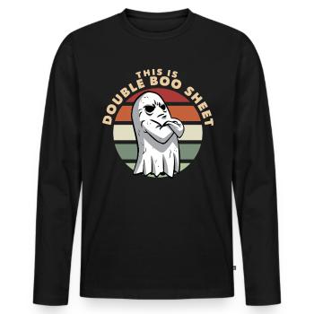 Dies ist Double Boo Blatt Ghost Halloween Boo Shee - Männer Premium Bio Langarmshirt - Schwarz - Vorne - Nico (187cm)