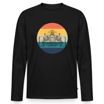Formel Rennwagenschema Retro Formel Rennwagen - Männer Premium Bio Langarmshirt - Schwarz - Vorne - Nico (187cm)