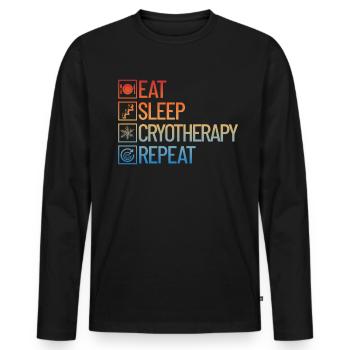 Schlafe Kryotherapie wiederholen Sie die Kaltthera - Männer Premium Bio Langarmshirt - Schwarz - Vorne - Nico (187cm)