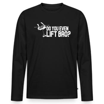 Heben Sie sogar, Bruder lustig CH47 Hubschrauber C - Männer Premium Bio Langarmshirt - Schwarz - Vorne - Nico (187cm)