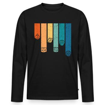 Retro -Rollenspielespiel W�rfel Vintage Dice D20 R - Männer Premium Bio Langarmshirt - Schwarz - Vorne - Nico (187cm)