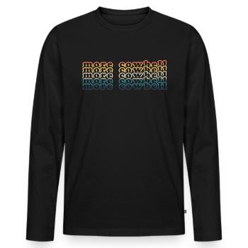 Mehr Kuhglocke lustiger Retro mehr Kuhbell - Männer Premium Bio Langarmshirt - Schwarz - Vorne - Nico (187cm)