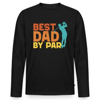 Bester Vater von Par Herren Golf Geschenk Vatertag - Männer Premium Bio Langarmshirt - Schwarz - Vorne - Nico (187cm)