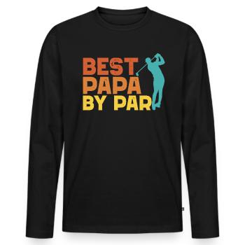 Best Papa von Par Herren Golf Geschenk Vatertag Pa - Männer Premium Bio Langarmshirt - Schwarz - Vorne - Nico (187cm)