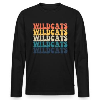 Wildcats High School Wildcats Sportteam Wildcats - Männer Premium Bio Langarmshirt - Schwarz - Vorne - Nico (187cm)