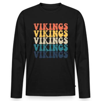 Vikings High School Vikings Sportteam Vikings - Männer Premium Bio Langarmshirt - Schwarz - Vorne - Nico (187cm)