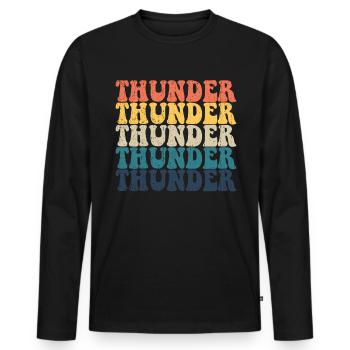 Thunder High School Thunder Sport Retro Donner - Männer Premium Bio Langarmshirt - Schwarz - Vorne - Nico (187cm)