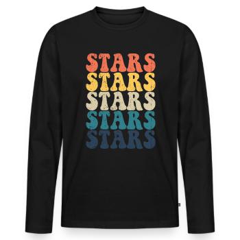 Stars High School Stars Sportteam Retro Stars - Männer Premium Bio Langarmshirt - Schwarz - Vorne - Nico (187cm)