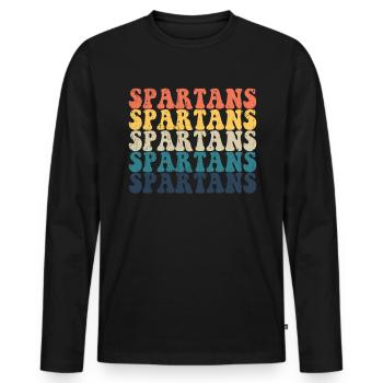 Spartans High School Spartans Sportteam Spartans - Männer Premium Bio Langarmshirt - Schwarz - Vorne - Nico (187cm)