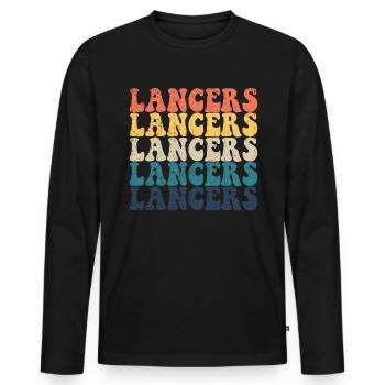 Lancers High School Lancers Sportteam LancersVinta - Männer Premium Bio Langarmshirt - Schwarz - Vorne - Nico (187cm)