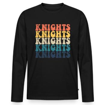 Knights High School Knights Sports Team Knights - Männer Premium Bio Langarmshirt - Schwarz - Vorne - Nico (187cm)
