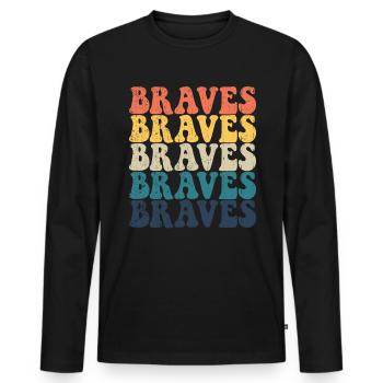 Braves High School Braves Sportteam Retro BravesVi - Männer Premium Bio Langarmshirt - Schwarz - Vorne - Nico (187cm)