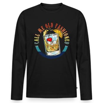 Nennen Sie mich altmodische Whisky -M�nner altmodi - Männer Premium Bio Langarmshirt - Schwarz - Vorne - Nico (187cm)