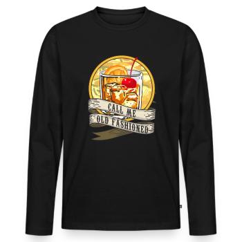 Nennen Sie mich altmodische Whisky -M�nner altmodi - Männer Premium Bio Langarmshirt - Schwarz - Vorne - Nico (187cm)