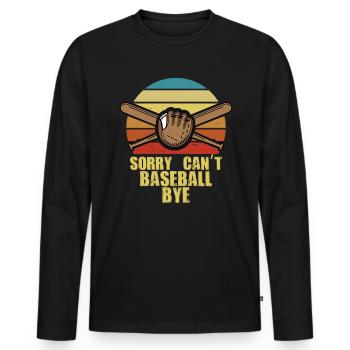 Entschuldigung, kann nicht Baseball -Tschuss Retro - Männer Premium Bio Langarmshirt - Schwarz - Vorne - Nico (187cm)