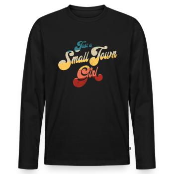 Nur ein kleines Stadtm�dchen Retro Frauen - Männer Premium Bio Langarmshirt - Schwarz - Vorne - Nico (187cm)