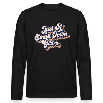 Nur ein kleines Stadtm�dchen Retro Frauen - Männer Premium Bio Langarmshirt - Schwarz - Vorne - Nico (187cm)