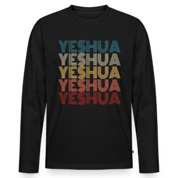 Jeschua Jesus im hebr�ischen christlichen GlaubenU - Männer Premium Bio Langarmshirt - Schwarz - Vorne - Nico (187cm)