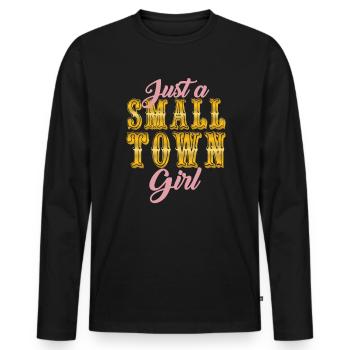 Nur ein kleines Stadtm�dchen Frauen kleiner Stadtm - Männer Premium Bio Langarmshirt - Schwarz - Vorne - Nico (187cm)