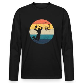 Dunk -Basketballspieler Slam Dunk Retro Basketball - Männer Premium Bio Langarmshirt - Schwarz - Vorne - Nico (187cm)