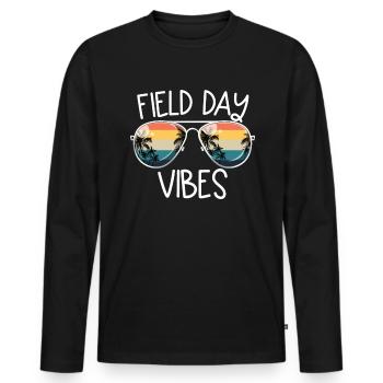 Field Day Vibes �ler Kinder Lehrer Field Tag - Männer Premium Bio Langarmshirt - Schwarz - Vorne - Nico (187cm)