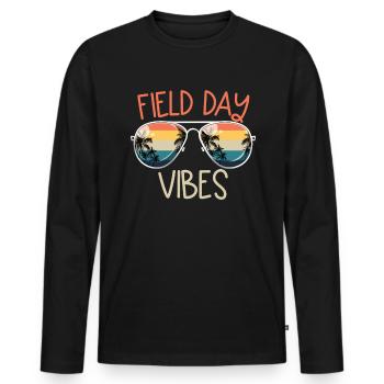 Field Day Vibes �ler Kinder Lehrer Field Tag - Männer Premium Bio Langarmshirt - Schwarz - Vorne - Nico (187cm)
