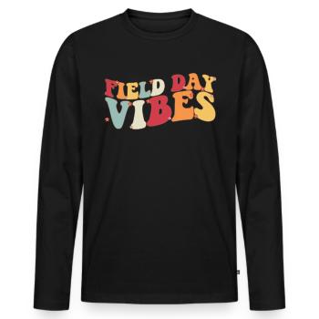 Field Day Vibes �ler Kinder Lehrer Field Tag - Männer Premium Bio Langarmshirt - Schwarz - Vorne - Nico (187cm)