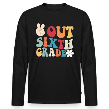 Frieden aus der sechsten Klasse Graduation Frieden - Männer Premium Bio Langarmshirt - Schwarz - Vorne - Nico (187cm)